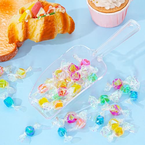 4Pcs Clear Plastic Ice Scoop for Freezer, Mini Candy Popcorn Scoops for Buffet Food Dry Goods, Flour Scoops for Canisters, 7.5 In (Clear) by Hmxpls - Image 5