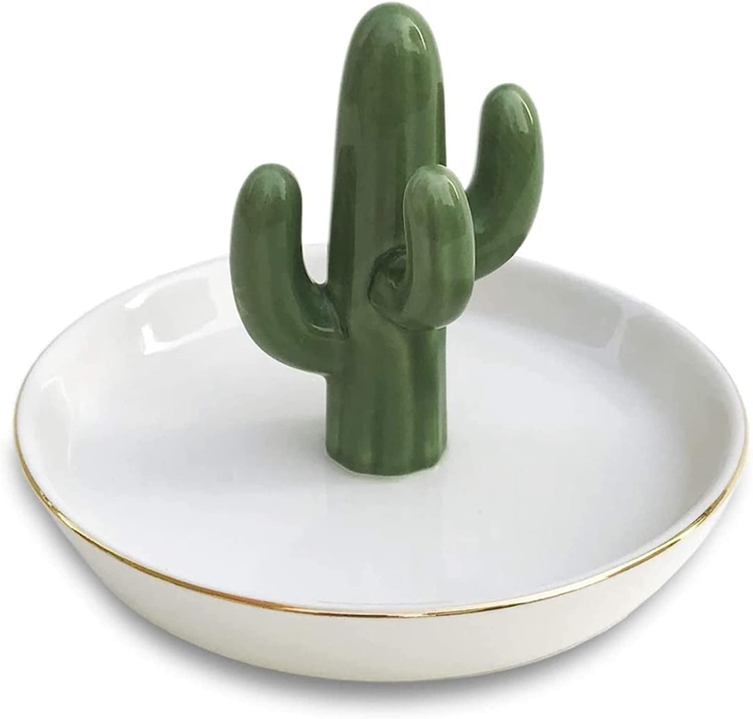 Jewelry Caja de joyería pequeña, soporte for anillos de cactus, pendiente de torre, bandeja for baratijas, plato, organizador de joyas de cerámica, collar tropical, pulsera, caja de regalo de cumpleañ