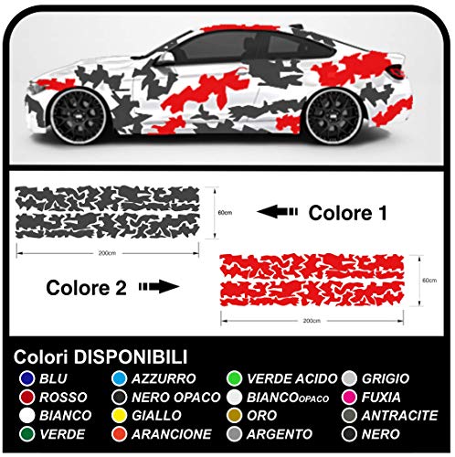 Autocollants latéraux de voiture camouflage racing kit US Army anthracite orange