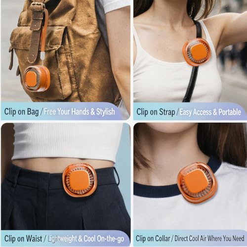 Ventilador portátil con clip recargable de ABS para viajes 6