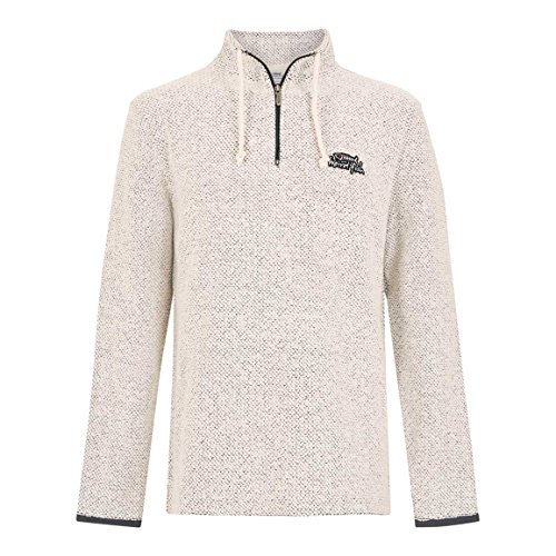 Weird Fish Sudadera Cruiser ¼ cremallera Macaroni hombres - Ecru, XL