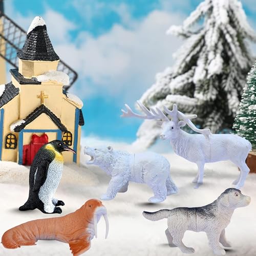 Image of Attractive Arctic Animal Toys for Kids 3+ | Realistic 10 PCs Ocean | Jungle Animals Toy Figure for Boys and Girls Birthday Gifts for Children Educational & Decor Item Shark, Whale, Janwar Toys