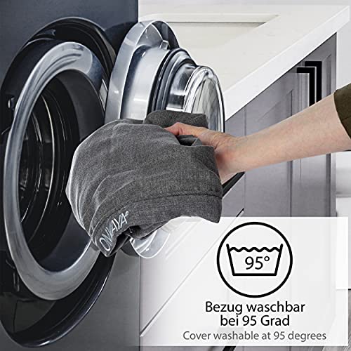ONVAYA® Hundekissen Ersatzbezug | Hundebett Wechselbezug | hygienisch | Bezug auf 95 Grad waschbar | strapazierfähiges Material | Größe XL | Grau