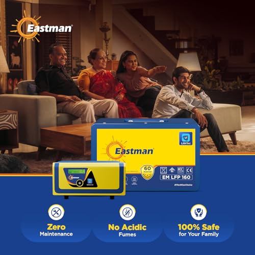 Image of Eastman Lith Tech Combo 1200VA /12V Inverter with 100Ah Lithium Battery | Home, Office & Shop Power Backup | Long Life | Fast Charging | Warranty: 60 Month Battery, 36 Month Inverter, 10 Yr Transformer