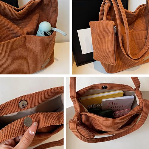 Bolso Tote grande de pana para mujer miniatura 2