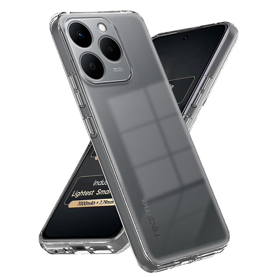 Image of Fashionury Crystal Clear Case for Realme Narzo 90 5G / Realme 15T 5G | Yellowing Resistance | Transparent TPU Silicone | Raised Camera Lips | Slim Transparent Cover