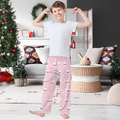 Boy's Pj Pants Forest Animal Rabbit Watermelon Lounge Bottoms Elastic Waist Kids Joggers with Pockets Size 6-142