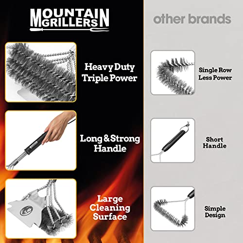 Mountain Grillers Grillborstel met duurzame borstelharen en scherpe schraper - voorkomt flare ups voor die perfecte… - Image 3