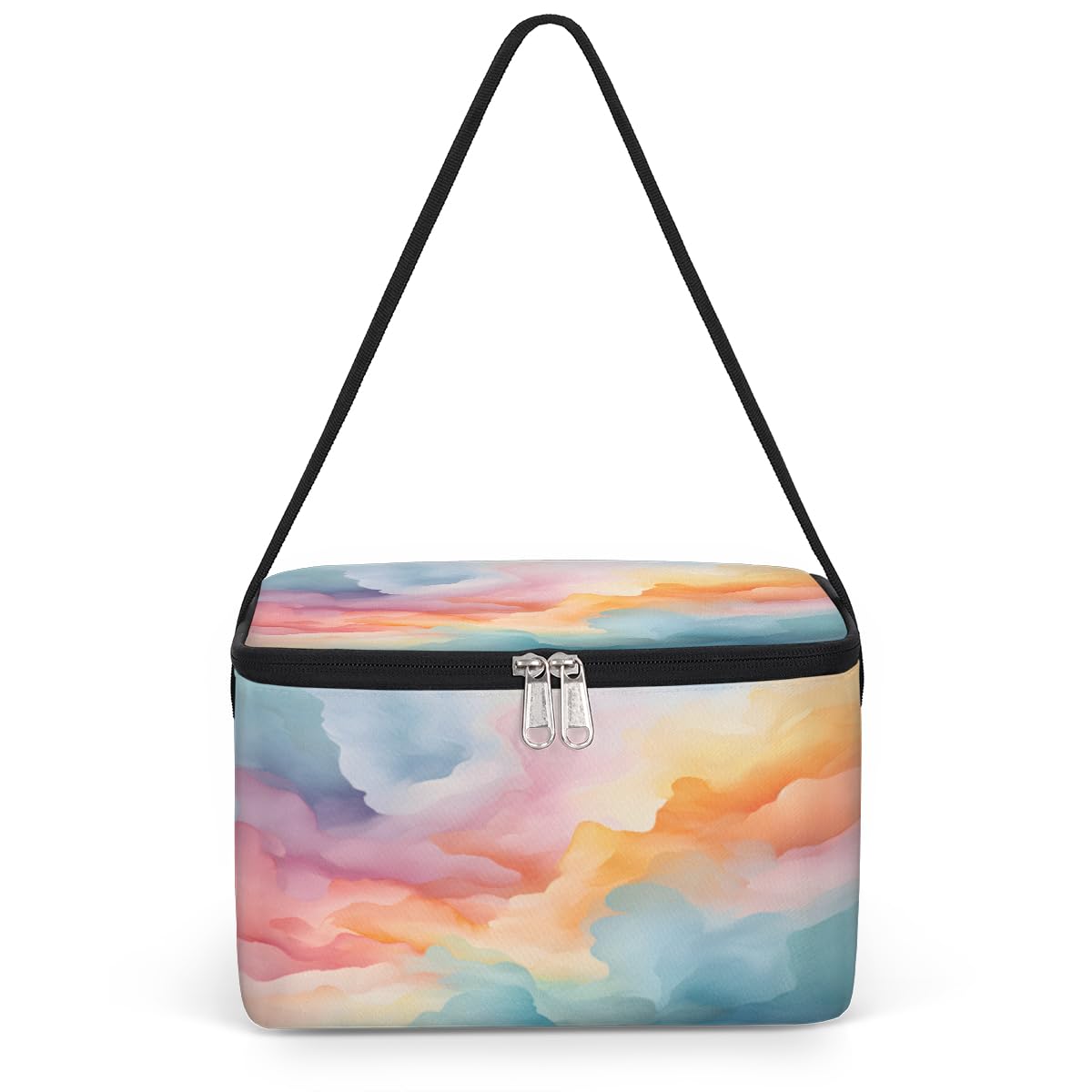 GzLeyigou Color Texture Lunch Bags for Women Men 9 Cans, Hot & Cold Food Delivery Bag Insulated Grocery Bag Insulated Lunch Box Fancy Colors Cooler Bag for Office Work Picnic Beach