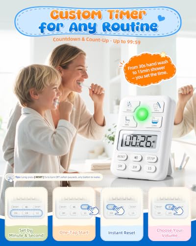 VOCOO Visual Timer for Kids, Digital Countdown Timer, Classroom & Kitchen - image 3