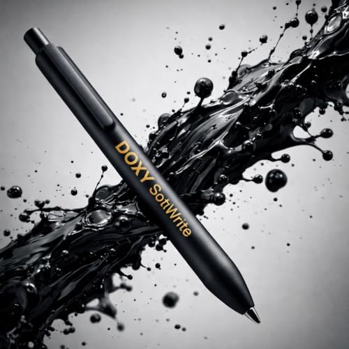 Bolígrafos Gel Negro – Pack de 6, Punta Fina 0.5mm miniatura 1