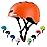 Apusale Bike Skateboard Helmet, Adjustable and Multi-Sport for Skate Scooter, 3 Sizes for Adult Youth Kids Toddler (Orange)