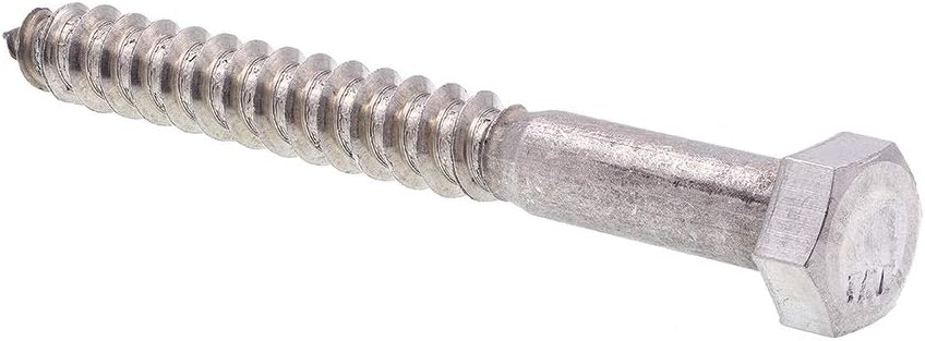 Prime-Line 9056342 Hex Lag Screws, 3/8 In. X 3-1/2 in, Grade 18-8 Stainless Steel (10 Pack)