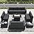 LayinSun 13 Pieces Outdoor Patio Furniture Set with 44" Fire Pit Table Rattan Sectional Sofa Conversation Sets