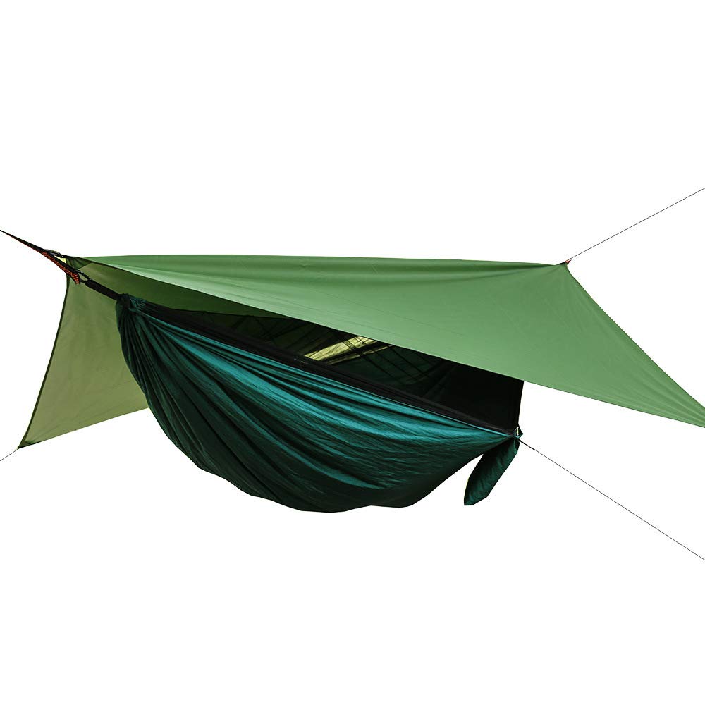 Hamac de Jardin Conjuntos de Muebles de jardín y terraza al Aire Libre, Red Militar para Jungla para Dormir, Hamaca con mosquitera, Hamaca para Campamento(Blue Camouflage)