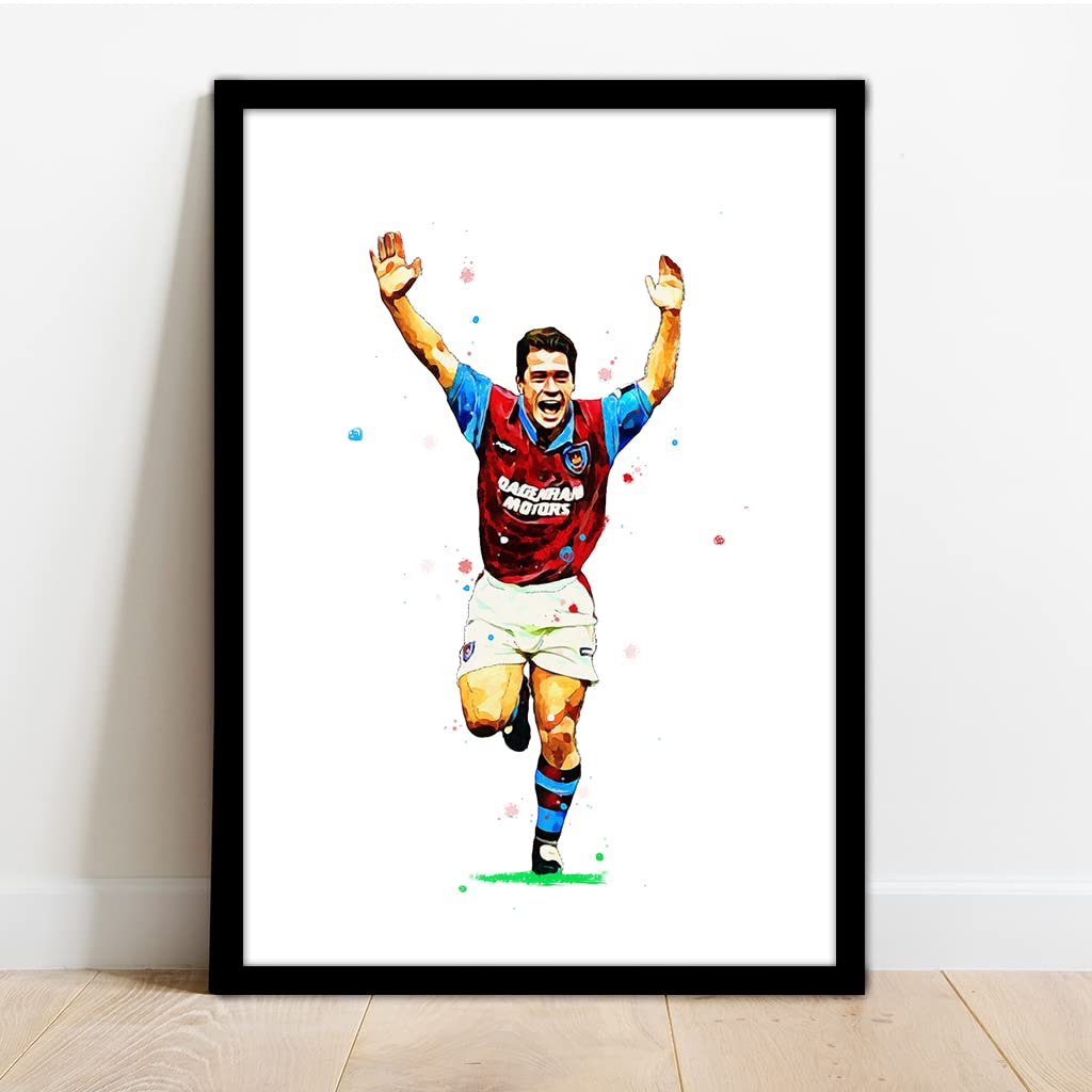WEST HAM UNITED | TONY COTTEE | HAND DRAWN FRAMED ILLUSTRATION PRINT POSTER