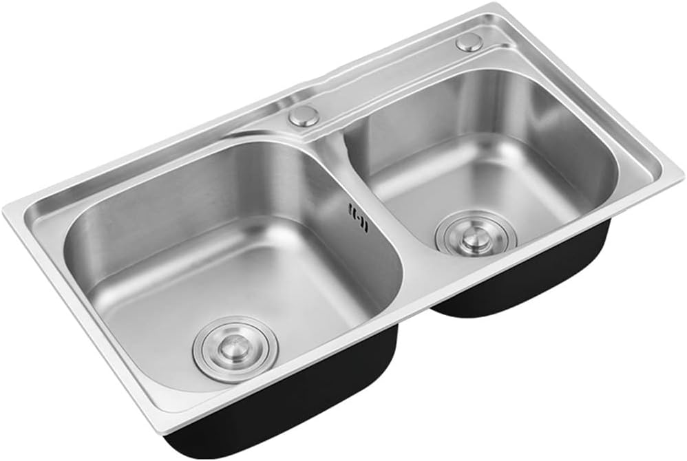 Stainless Steel Sink Kitchen Sink Thickened Integrated Sink Kitchen Sink Household Sink (Color : Silver(B), Style : 68 * 38 * 20cm)