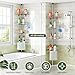 HAMITOR Corner Shower Caddy Tension Pole: 4-Tier Rust-Resistant Adjustable Bathroom Organizer Shelves - 47-121 Inch No-Drill Quick Installation - Space-Saving Storage for Renters Family - Silver Gray