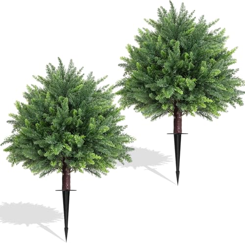 28'' Artificial Cedar Topiary Ball Trees - image 1