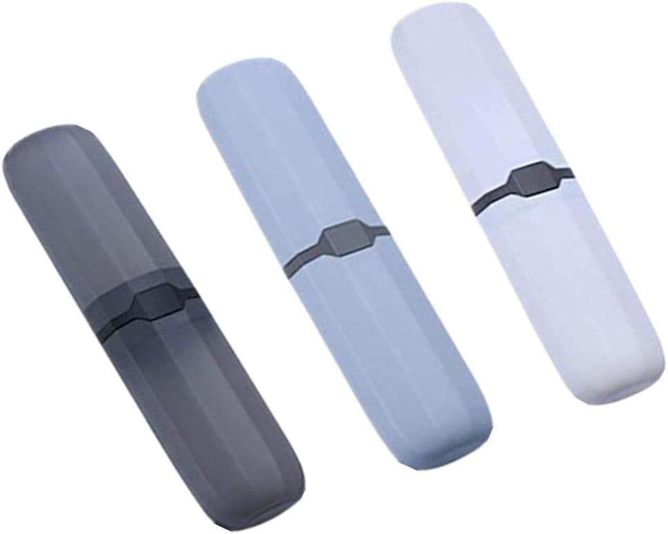 3 Pcs Travel Toothbrush Case Premium Wheat Straw Waterproof Toothbrush Box Use for Travel Camping School