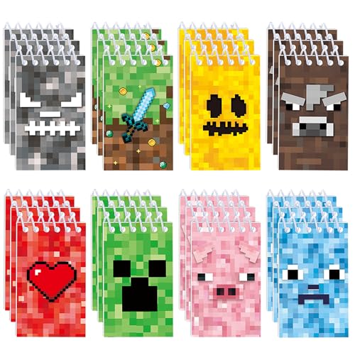 ZJIANHON 16 Pieces Cartoon Mini Notebooks 2.36in x 3.94in Themed Party Favor Notepads Spiral Pocket Notebooks Birthday Gift Teacher Classroom Rewards for Kids Adults Party Goody Bags Stuffers