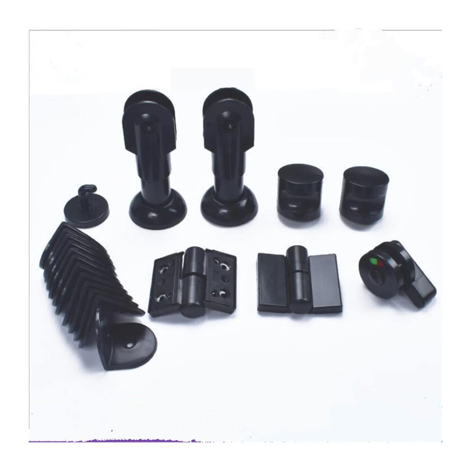 Charnières toilette publique nylon noir porte cabine douche JCAKES 18pcs