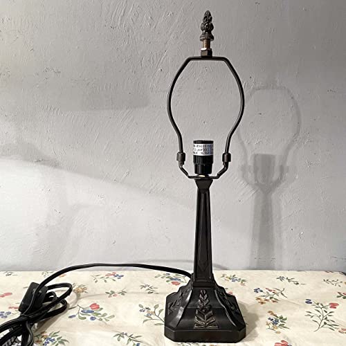 Bieye L10791 Mission Style Table Lamp Tiffany Stained Glass Night Light With Hexagonal Cone Lampshade, 10" W X 16" H #TOP4