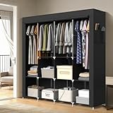 Soontrans Penderie pour Étudiant et Locataire, 170x45x170 CM Armoire Tissu avec 2...