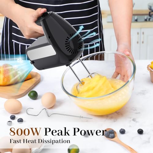 image for CHIDOLL 5-Speed Electric Hand Mixer, 800W Handheld Mixer with Turbo fo