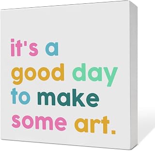 Painting It‘s A Good Day to Make Some Art Wooden Box Sign Home Desk Shelf Decor Birthday for Artist Art Lover 5 × 5 in