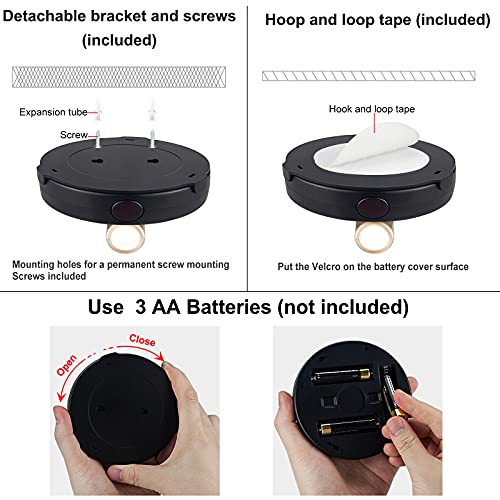 Kanesiki Battery Operated Spotlight, Wireless Picture Lights, Led Puck Light, Dimmable Accent Light With Remote, Stick On Display Lighting For Dartboard Painting Artwork Gallery Portrait, 2 Pack #TOP6