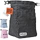 APE13® Chalkbag Bouldern in 3 Farben – Robuster Magnesiabeutel mit Rolltop & Magnetverschluss – Chalk Bag groß mit Bürstenhalter & Reißverschlusstaschen – Kletter & Boulder Zubehör (Classic Black)
