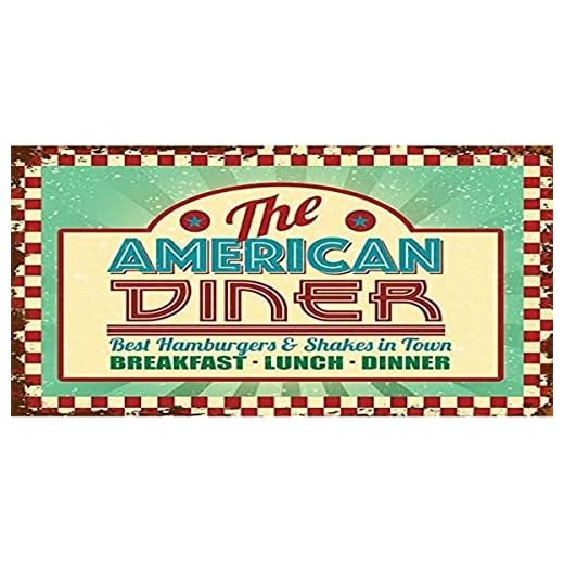 Original Metal Signs American Diner Grand Panneau en métal 40 cm x 30 cm