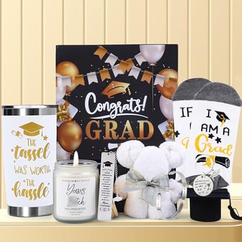 Graduation Gifts for Her 2024,Graduation Gifts Graduation 12 oz Stemless Wine Tumbler Candles Set- College Student Gifts New Job Gift Graduated Women Congratulations Gifts (Glitter Gradation) Cover