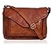 Genuine Leather Classic Flapover Crossbody Purse for Women Small Cute Tote/Bag (Tan Wash)