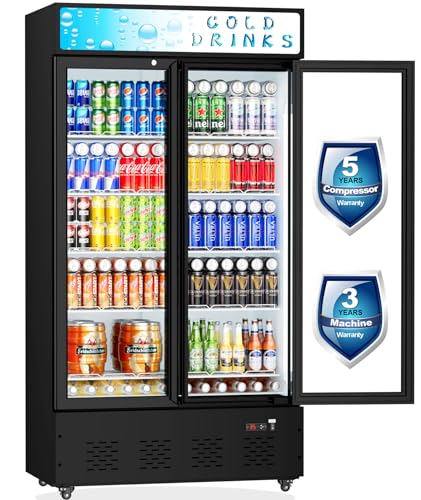 Ecevt E-SC800 Commercial Refrigerators Glass Door Beverage Refrigerators Commercial Fridge Upright Display Cooler cover