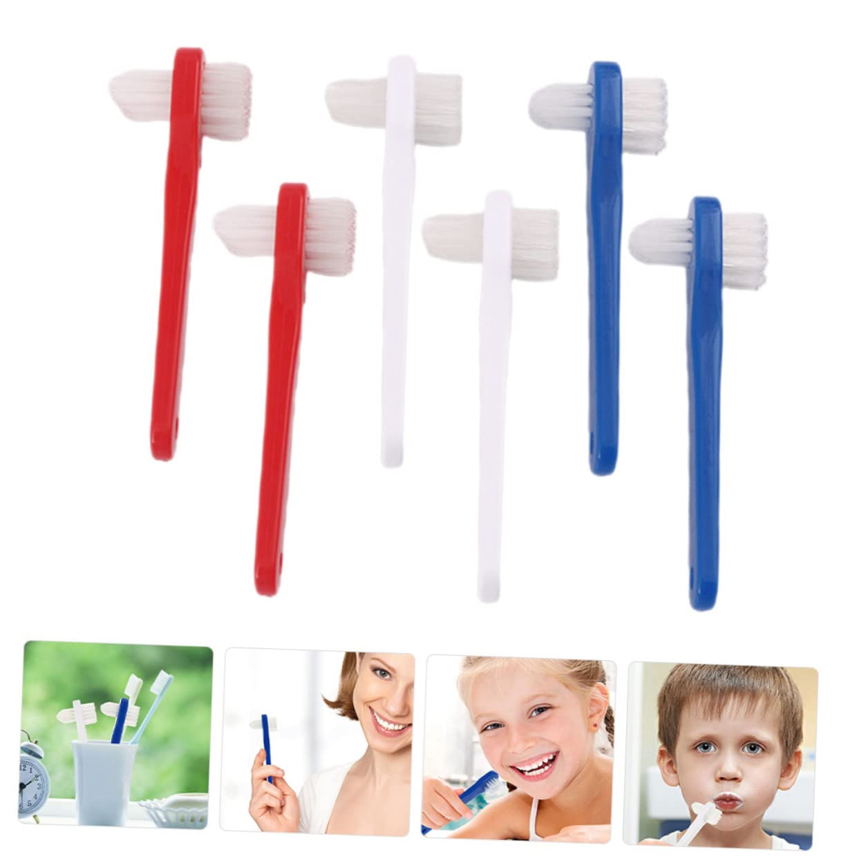 FRCOLOR 30 Pz Finto Spazzolino a Doppia Testa Spazzolini Ortodontici Spazzolino Morbido Pulizia Della Protesi Accessorio Per La Dei Denti Utensili Manuali Plantari Sensibile Uomo