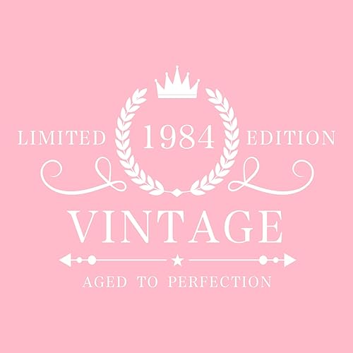 Miniatura 9 de Sllyfo Regalos de 40 cumpleaños para mujer, copa de vino impresa vintage de 1984 de 22 onzas, divertida idea de regalos de cumpleaños de 40 años