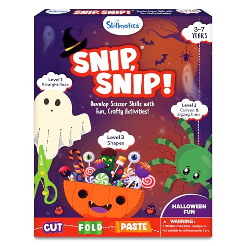Image of Skillmatics Snip Snip Halloween Craft, Scissor Skills, Felt Kits for Kids | Cutting Activity Book, Safety Scissors, Fine Motor Skills for Preschool, Screen-Free, Learning Toy, Toddlers, Ages 3, 4, 5, 6