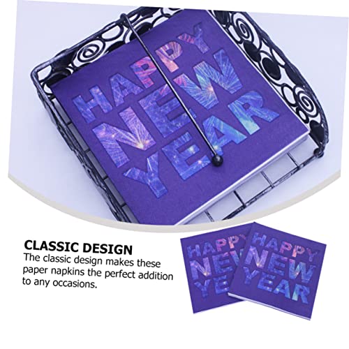 Amosfun 100 Pçs Guardanapos De Papel Guardanapos De Papel Para Festa Ano Guardanapo Impresso Papel H