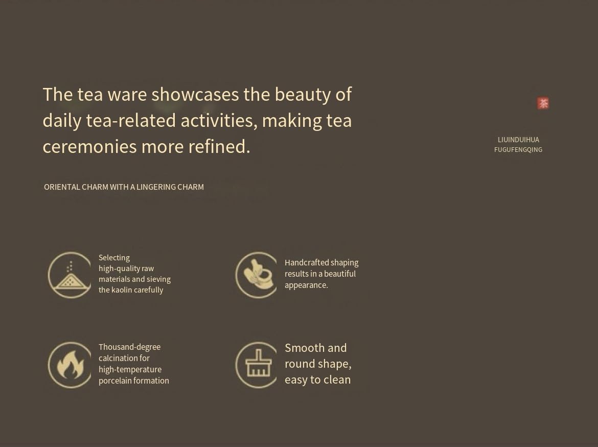 Yohen Glaze Ceramic Tea Cups Set of 5, Handcrafted Kung Fu Teacups with Elegant Gift Box, Chinese Artisan Style