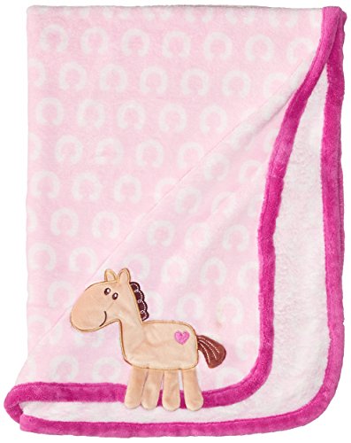Image of Hudson Baby Unisex Baby Plush Blanket, Pink Horse, One Size
