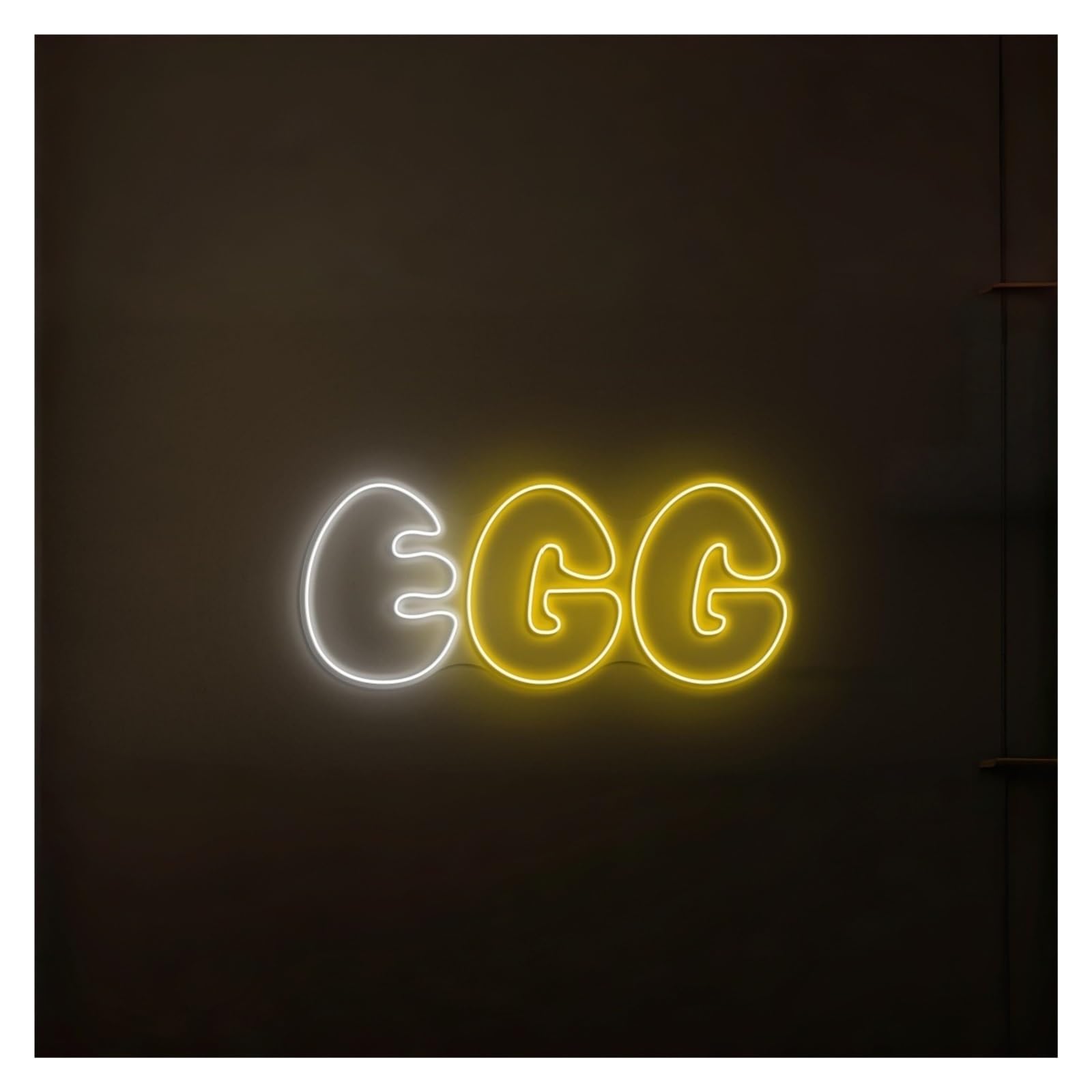 Hanging Art Neon Signs Egg Neon Sign, Suitable For Breakfast Shop Decor With Brightness Adjustable 38cm(Multi-colored)