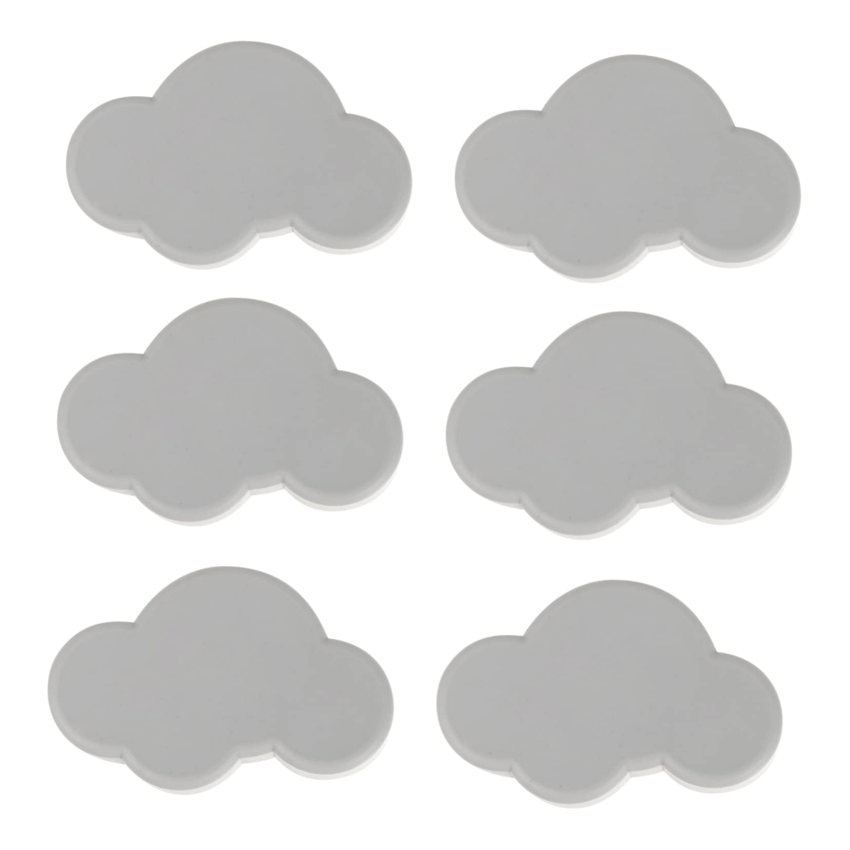 OSALADI Furniture Handle Accessory 6pcs Cloud Shape Drawer Pulls Soft Rubber Zinc Alloy Base for Boys and Girls Adults