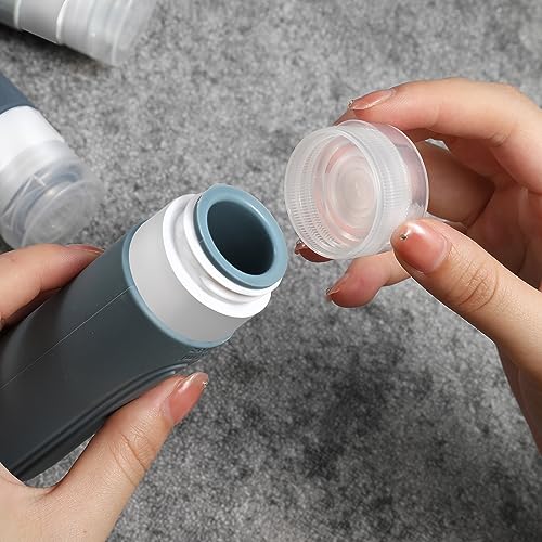 Image of Travel Bottles for Toiletries, 5 Pack TSA Approved Travel Size Containers, 3oz Leak Proof Refillable Travel Accessories for Shampoo Conditioner, BPA Free Travel Bottles with Toiletry Bag