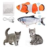 ✅ SICHERES, WEICHES UND KOMFORTABLES MATERIAL: Diese interaktives Spielzeug für Katzen besteht aus hochwertiger PP-Baumwolle und kurzem Plüsch. ZITFRI Katzenspielzeug Fisch ist weich, bequem, sicher und flauschig, verletzt die Pfoten Ihrer Katzen nicht. Fisch Spielzeug für Katzen ist ideal zum Spielen, Beißen, Kauen und Einschlafen für Ihre Lieblingskatze.