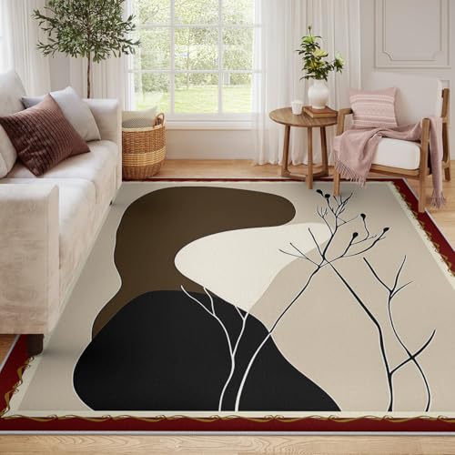 Tapis à imprimé de branches de plante design moderne