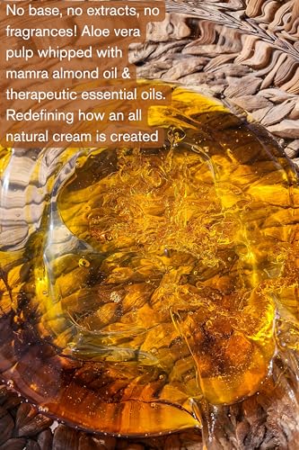 Image of The Nature Mill Aloe Vera Whipped Cream with Sweet Almond Oil & Lotus Essential Oil for Face & Body, Pure All Natural, No Cream Base, 50g