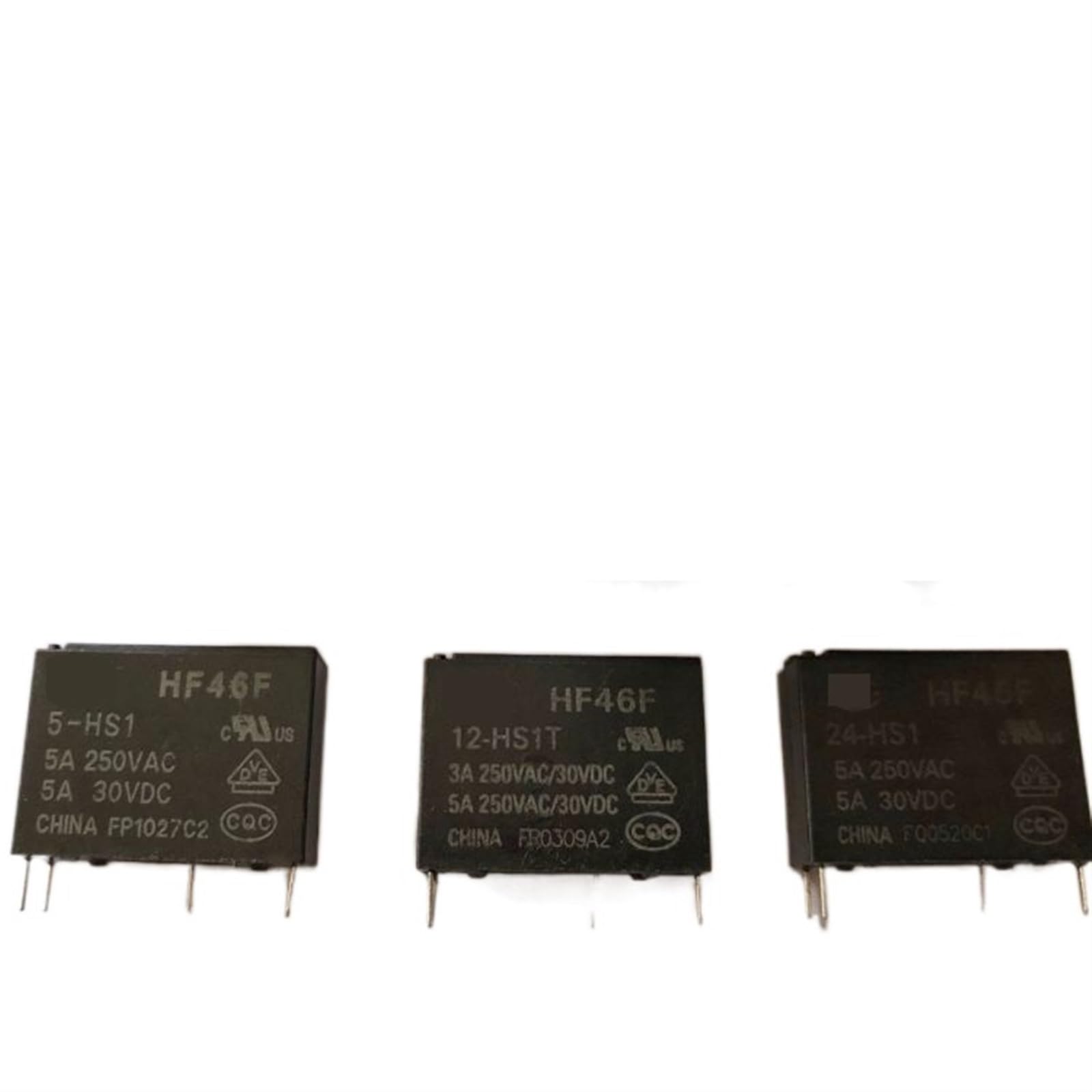 COKYIS HF46F-5-HS1 HF46F-12-HS1 HF46F-24-HS1 5A250VAC 4PIN Relés de Potencia 25 Piezas (Size : HF46F-5-HS1)