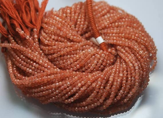 Pierre de soleil africaine naturelle en rondelles facettées de 3.10mm pour création de bijoux